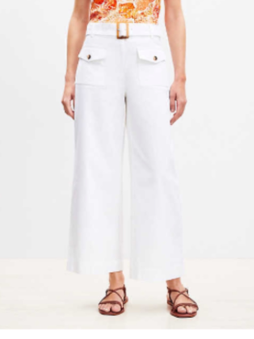 Horn Buckle Wide Leg Pants In Pique
